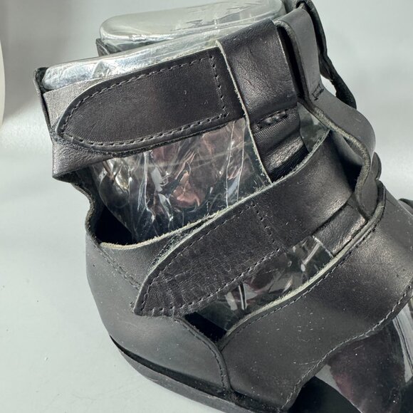 Brador Made in Italy Black Leather Strappy Sandals, Size 43 - Picture 3 of 15